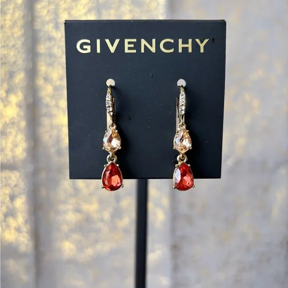 Givenchy Crystal Double Drop Earrings - Picture 1 of 7